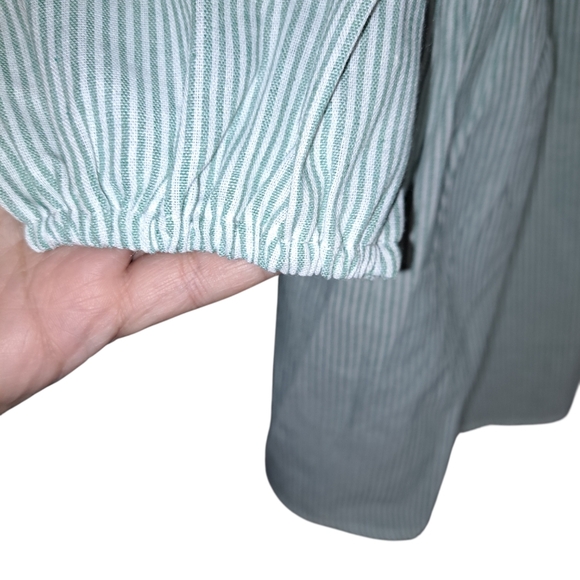 FancyInn Chambray Pinstripe Tiered Midi Dress XL - Picture 5 of 7